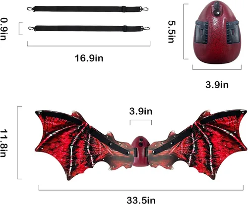 Vista 2 de VOD VISUAL Electric Dragon Wings with LED Lights For Kids