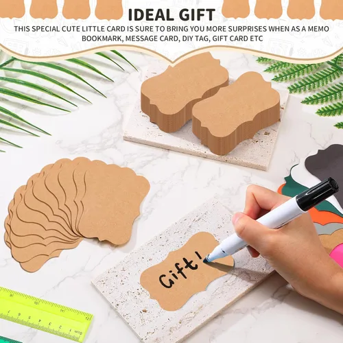 Vista 6 de Yexiya 200 piezas de tarjetas de índice en blanco impresas de papel kraft, tarjetas de notas multicolores para negocios, tarjetas flash de papel