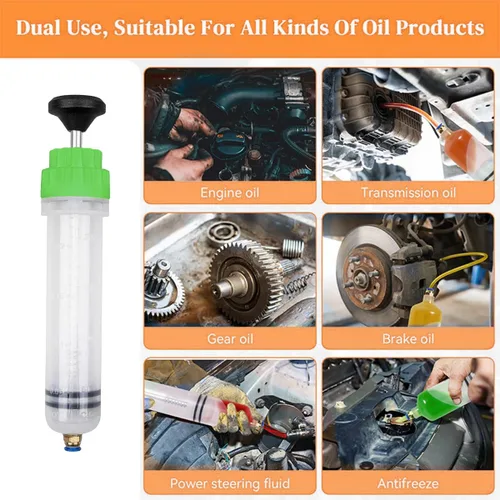 Vista 3 de Bomba extractora de líquido para automóvil, evacuadora de jeringa de cambio de aceite para vehículos con manguera, accesorios manuales