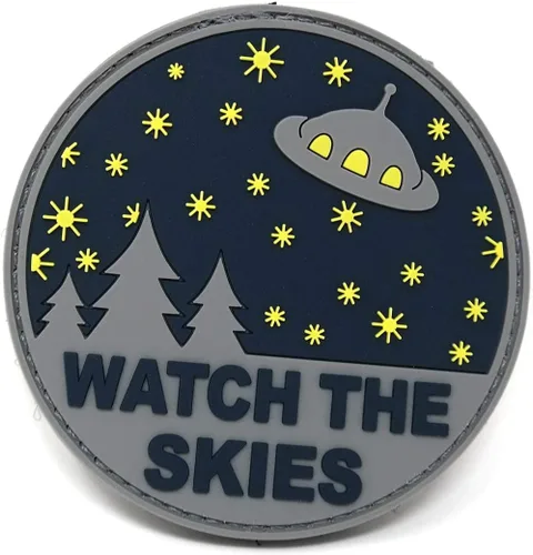 Vista 3 de Alien UFO Enthusiast PVC Hook and Loop Patch - Paquete de 2 parches tácticos