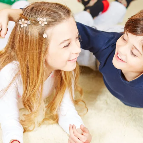 Vista 7 de 2 pinzas para el pelo con perlas dulces, alfileres de aleación para el cabello, pasadores para mujeres, niñas y adolescentes