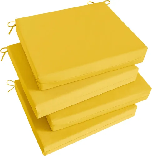 Vista 19 de Basic Beyond Juego de 4 cojines para sillas de exterior, cojines de exterior para muebles de patio, cojines resistentes al agua para sillas de patio