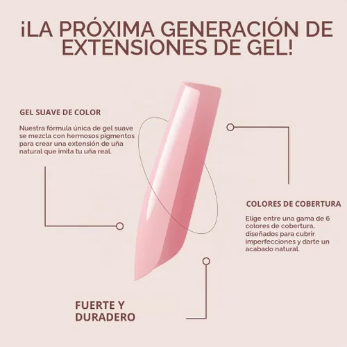 Vista 3 de Kiara Sky Uñas profesionales *NEW* Cover Gelly Tip Case Soft Gel extensiones de uñas (almendra mediana - Amore)