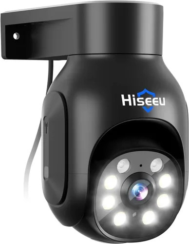 Vista 9 de Hiseeu - Cámara de seguridad inalámbrica para exteriores, 3MP, visión nocturna a color, WiFi, vigilancia de video para el hogar, giro y inclinación