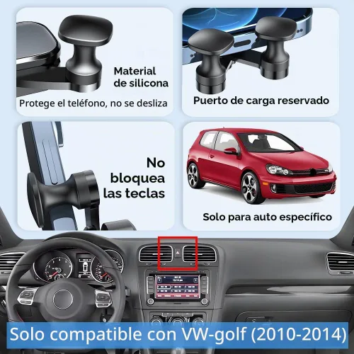 Vista 5 de Soporte para teléfono de coche para VW Golf 2010 2011 2012 2013 2014, VW GTI 2010-2014, accesorios de automóvil, soporte de navegación, decoración