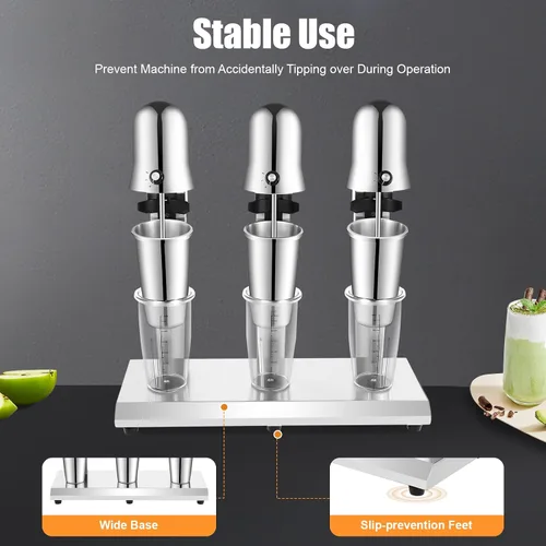 Vista 5 de Milkshake Maker - Máquina eléctrica de batido de 540 W, mezclador de bebidas, batidora, 18000 RPM, 27 onzas, uso doméstico comercial