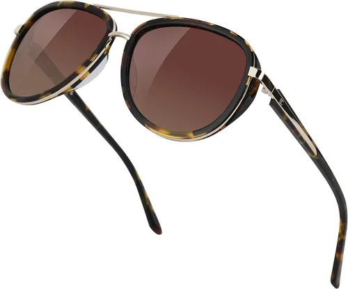 Vista 12 de BIRCEN Gafas de sol polarizadas para mujer con protección UV - Sombras retro espejadas con montura de acetato BC2001 A-Rosa
