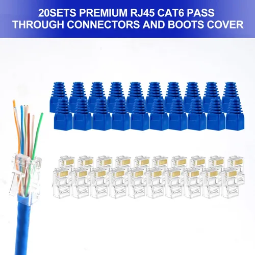 Vista 5 de Kit de herramientas de crimpado RJ45, crimpadora Ethernet de paso, kit de herramientas de crimpado Ethernet profesional, herramienta de crimpado