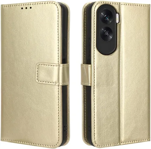 Vista 2 de Funda para Honor X50i, funda de cuero con tapa para Honor X50i 5G CRT-AN00 Case Gold Oro