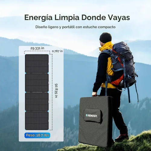 Vista 2 de RENOGY REGO - Panel solar portátil de 300 W, 25% de alta eficiencia, ligero