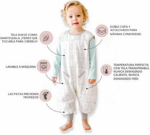 Vista 3 de Dreamsuit: Toddler Sleep Sack with Legs, Rayon Made from Bamboo
