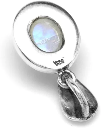 Vista 3 de Silvershake Colgante solitario de plata de ley 925 con piedra lunar natural