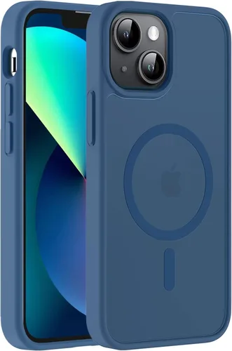 Vista 28 de Hualele - Funda magnética para iPhone 13 Pro, compatible con MagSafe, grado militar, a prueba de caídas, translúcida mate, parte trasera dura, borde