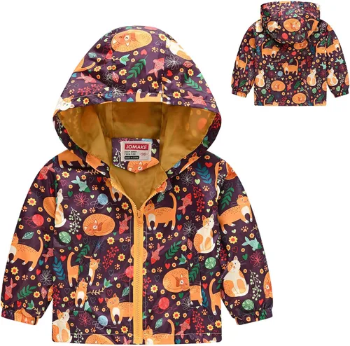 Vista 3 de Abrigo de invierno para bebés y niñas con capucha y bolsillo con capucha y cremallera resistente al viento, cálido acolchado