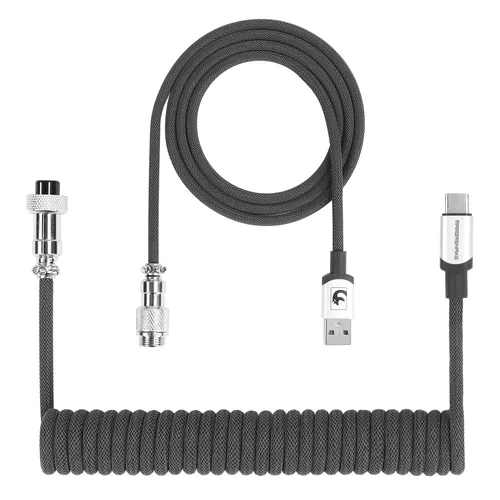 Vista 11 de LexonElec Cable de teclado para juegos, cable de teclado mecánico de conexión estable de doble manga USB tipo C, 6.6 ft (0.66 pies) con volante