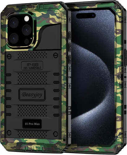 Vista 27 de Beasyjoy Funda de Metal para iPhone SE 2022/2020/8/7, Funda Impermeable Resistente con Protector de Pantalla, Protección de Cuerpo Completo Grado