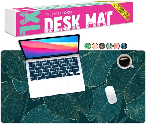 Vista 13 de French KOKO Alfombrilla de escritorio grande para mouse de 15 x 30 pulgadas, protector de escritorio floral extendido para teclado y mouse Llámame