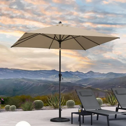 Vista 57 de PURPLE LEAF - Sombrilla de patio rectangular de 6' x 4', sombrilla de mesa para exteriores con marco de aluminio, sombrilla de mercado, sombrilla
