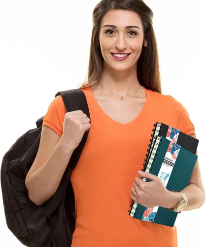 Vista 5 de Paquete de 6 cuadernos de tapa dura A5 en espiral, cuadernos con rayas universitarias, diario colorido, agenda a granel, planificador de viajes