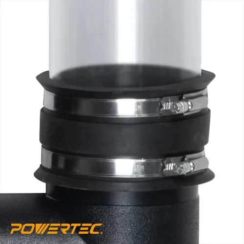 Vista 5 de POWERTEC 70148-P2 - Manguito flexible de control de polvo de 2-1/2 pulgadas con abrazaderas de manguera de acero, conector de manguera, acoplador