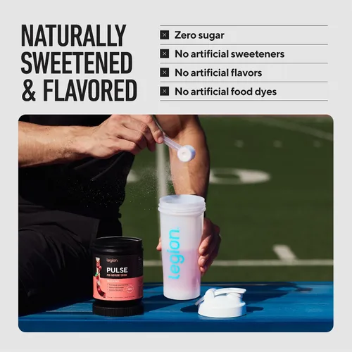 Vista 5 de LEGION Pulse Pre Workout - Bebida preentrenamiento de óxido nítrico totalmente natural para aumentar la energía, sin creatina, endulzada