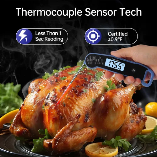 Vista 2 de Lonicera Termómetro Digital de Carne para Cocinar Alimentos. Lectura Instantánea en 1 Segundo y Precisión de ±0.9℉ con Sensor de Termopar.