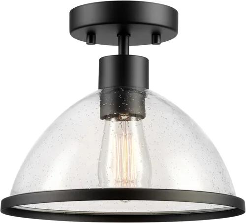 Vista 10 de GLOBE Electric 43507 - Pantalla empotrada de 2 luces para exteriores, bronce, pantalla de vidrio regado transparente, bombillas incluidas