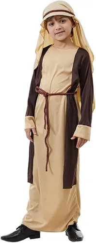Vista 4 de EraSpooky Disfraz de San José para niños, vestido religioso bíblico para niños