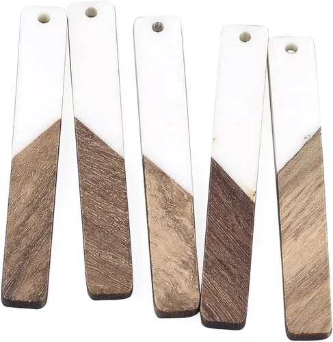 Vista 32 de Mega Pet Colgante de resina y madera de nogal para hacer joyas de bricolaje