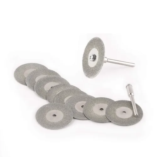 Vista 9 de Diamond Cutting Wheel 10 PCS (22mm/0.86in) Professional with 402 Mandrel 2 PCS for Rotary Tools Cutting Disc Accessories