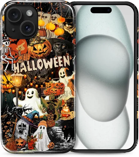 Vista 31 de Funda para iPhone 13 iPhone 14, a prueba de golpes, funda protectora híbrida de 2 capas, doble protección contra caídas, antiarañazos, diseño Rojo