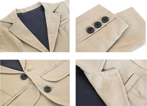 Vista 3 de Lilax Traje formal de 5 piezas para niños, conjunto de traje de vestir con corbatín y cinturón