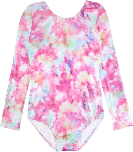 Vista 31 de HOZIY - Leotardos de manga larga para niñas, de gimnasia, para niños pequeños, trajes florales de unicornio, galaxia, arco iris, patrón de rayas