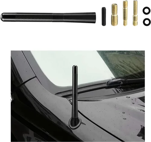 Vista 11 de Dickno Antena corta para automóvil, antena de radio de aluminio de 1.37 pulgadas, repuesto de mástil, antena de recepción de radio AM/FM automática