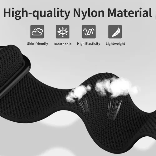 Vista 2 de Paquete de 4 correas elásticas de nailon, compatibles con Fitbit Versa 4/Fitbit Versa 3/Fitbit Sense 2/Fitbit Sense, correa ajustable suave