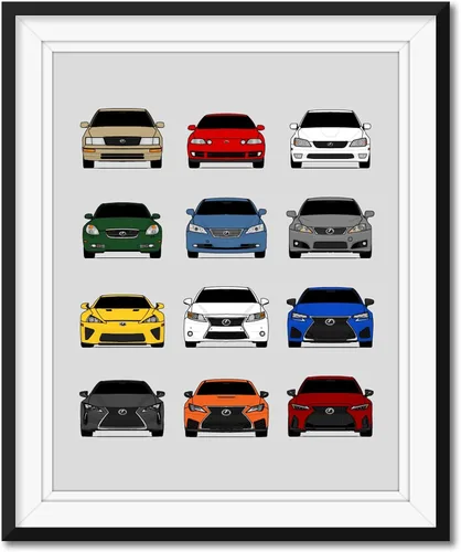 Vista 27 de Custom Car Posters Póster hecho a mano compatible con Mercedes-Benz Impresión de Evolución Arte de Pared Decoración Mejor de las Generaciones