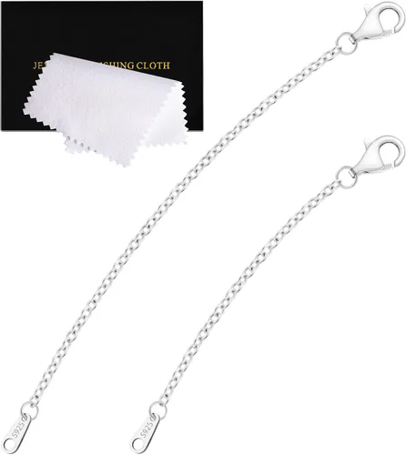 Vista 15 de Extensores de collar para mujer, chapados en oro de 14 quilates, extensores de collar duraderos, cadena de plata de ley 925 para pulsera y Dorado