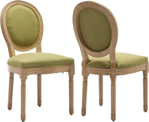Vista 41 de ODUSE-DAILY French Country - Juego de 2 sillas de comedor de color caramelo, sillas de cocina y comedor, sillas de cocina de piel sintética, Ámbar