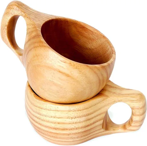 Vista 6 de Bamber Taza de café de madera de la novedad de las tazas reutilizables decorativas de la taza