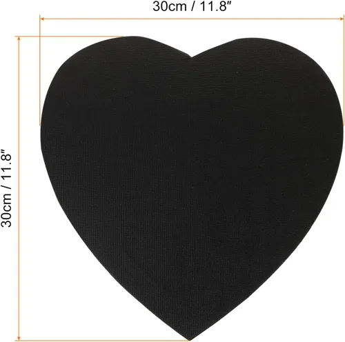 Vista 2 de PATIKIL Tablero de lienzo con forma de corazón de 11.8 pulgadas para pintar, 2 paneles estirados en blanco, para óleo, acrílico, círculo, arte