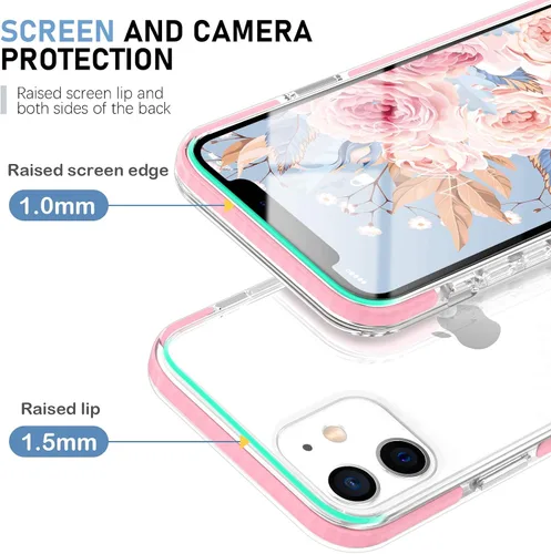 Vista 4 de MATEPROX Carcasa para iPhone 12 Pro e iPhone 12, transparente y delgada, a prueba de golpes y caídas, transparencia de cristal