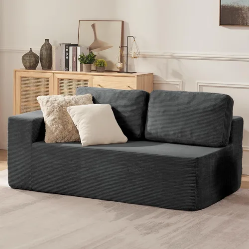 Vista 52 de Furnify Sofá modular tapizado de espuma de 30", Sofá de piso tapizado con almohada, Silla puf para dormitorio y sala de estar, No requiere