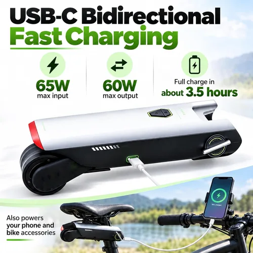Vista 3 de Potenciador de asistencia eléctrica portátil para bicicleta, 4 modos