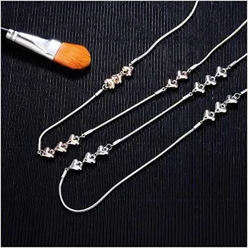 Vista 5 de Collares largos para mujer, collar largo de corazón entrelazado, collar de hebra