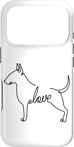 Vista 30 de Bull Terrier Love Bully Dog Love Single Line Art Sketch Case for iPhone 17