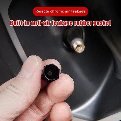 Vista 4 de Ziciner 8 PCS Tapas de Vástago de Válvula de Neumático de Coche, Cubiertas de Válvula de Rueda de Aleación de Aluminio con Anillo O de Goma, Juego
