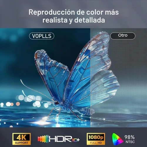 Vista 4 de Voplls Proyector ANSI 4K 4700 con audio Dolby de 60 W y enfoque automático Actualizar gris