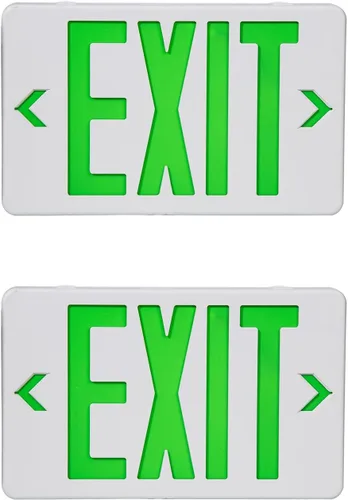 Vista 8 de Señal de salida de emergencia LED, montaje universal compatible con OSHA Negro Verde
