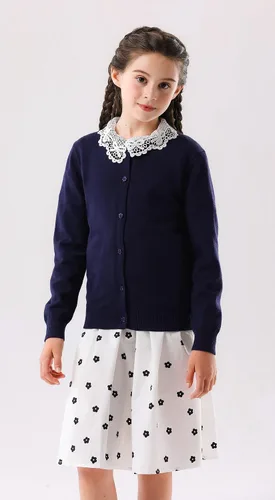 Vista 4 de SMILING PINKER cardigan de cuello redondo para niñas