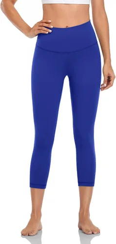 Vista 3 de HeyNuts Leggings capri esenciales de cintura alta para yoga, control de abdomen, pantalones recortados de entrenamiento de 21 pulgadas